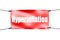 Hyperinflation word with red banner