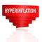 Hyperinflation word with red curve banner