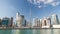 Hyperlapse along the Business Bay embankment overlooking the Burj Khalifa