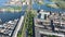 Hyperlapse of Amsterdam Ijburg artificial island modern residential area smart city cityscape at water Ijmeer. Urban