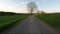 Hyperlapse car driving in spring rural countryside