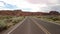 Hyperlapse Driving of Utah Desert Snow Canyon State Park Cloudy Southbound Rear View Southwest USA