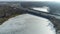 Hyperlapse The Frozen Valley Of Three Ponds In Katowice From An Aerial View