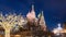 Hyperlapse of winter Saint Basil`s Cathedral, Moscow, Russia