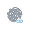 Hyperlink chain symbol link. Fingerprint security vector