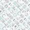 Hypermarket seamless pattern with thin line icons