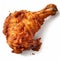 Hyperrealism Photography Of Fried Chicken On White Background