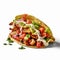 Hyperrealism Photography Of A Taco De Choclo On Isolated White Background