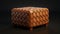 Hyperrealistic 2d Leather Ottoman With Crisscross Pattern
