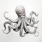 Hyperrealistic 2d Octopus Illustration With Zbrush Style And Toy-like Proportions