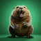 Hyperrealistic 3d Beaver Render With Vibrant Green Background