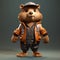 Hyperrealistic 3d Cartoon Beaver: Urban Fashion, Super Cute