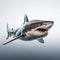 Hyperrealistic 3d Illustration Of A Great White Shark In Studio