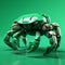 Hyperrealistic 3d Render Of A Futuristic Green Robot Crab