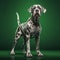 Hyperrealistic 3d Render Of Muscular Dalmatian On Green Background