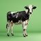 Hyperrealistic 3d Render Of A Strong Black And White Muscular Cow