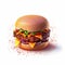 Hyperrealistic 8k Bbq Burger On White Background