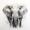 Hyperrealistic African Elephant Drawing: Dark And Emotionally Charged Mural Art