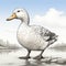 Hyperrealistic American Goose Illustration In Sketchy Caricature Style