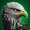 Hyperrealistic Bald Eagle 3d Render On Green Background