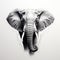 Hyperrealistic Black And White Elephant Illustration In Vibrant Symbolic Style