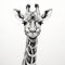 Hyperrealistic Black And White Giraffe Illustration