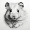 Hyperrealistic Black And White Hamster Portrait Tattoo Drawing