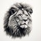 Hyperrealistic Black And White Lion Drawing In 8k Resolution