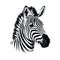Hyperrealistic Black And White Zebra Head Sketch Illustration