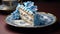 Hyperrealistic Blue Sakura Flower Cake With Ornate Details