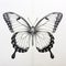 Hyperrealistic Butterfly Drawing On White Paper