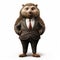 Hyperrealistic Cartoon: 3d Businessman Hedgehog In Suit