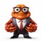 Hyperrealistic Cartoon Crab In Business Attire: A Friendly And Ambitious Character