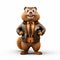 Hyperrealistic Cartoon Squirrel In Suit: Character-driven 3d Beaver Clash Of Clans Style