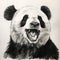 Hyperrealistic Charcoal Drawing Of A Smiling Panda