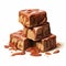 Hyperrealistic Chocolate Fudge With Caramel Sauce - Detailed Illustration