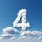 Hyperrealistic Cloud Art: The Number 4 In The Sky