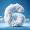 Hyperrealistic Cloud Art: Number Six In Vibrant Sky