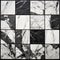 Hyperrealistic Composition: Black And White Marble Tiles On Tile Wall