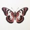 Hyperrealistic Composition Of Pink And Brown Duke Of Burgundy Butterfly