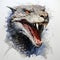 Hyperrealistic Dragon Head Digital Illustration With Textural Paint Effects
