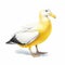 Hyperrealistic Duck Illustration: Detailed Character In Yellow And White