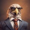 Hyperrealistic Eagle In Business Attire: A Patriotic Digital Art Masterpiece