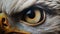 Hyperrealistic Eagle Eye Painting In Dark Gold And White