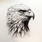Hyperrealistic Eagle Head Sketch: Dramatic Shading And Metal Embroidery