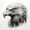 Hyperrealistic Eagle Head Tattoo Drawing On White Background