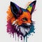 Hyperrealistic Fantasy: Colorful OLPNTNG Style T-Shirt Design with Gothic Animal Mascot