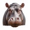 Hyperrealistic Fantasy Hippo Head On White Background