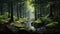 Hyperrealistic Forest Painting: Luminous Streams And Trees In Yorkshire