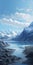 Hyperrealistic Glacier Painting: Breathtaking Snowy Mountains And Icy Lake